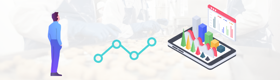 "A Data analytic man looking over a stock of data."
